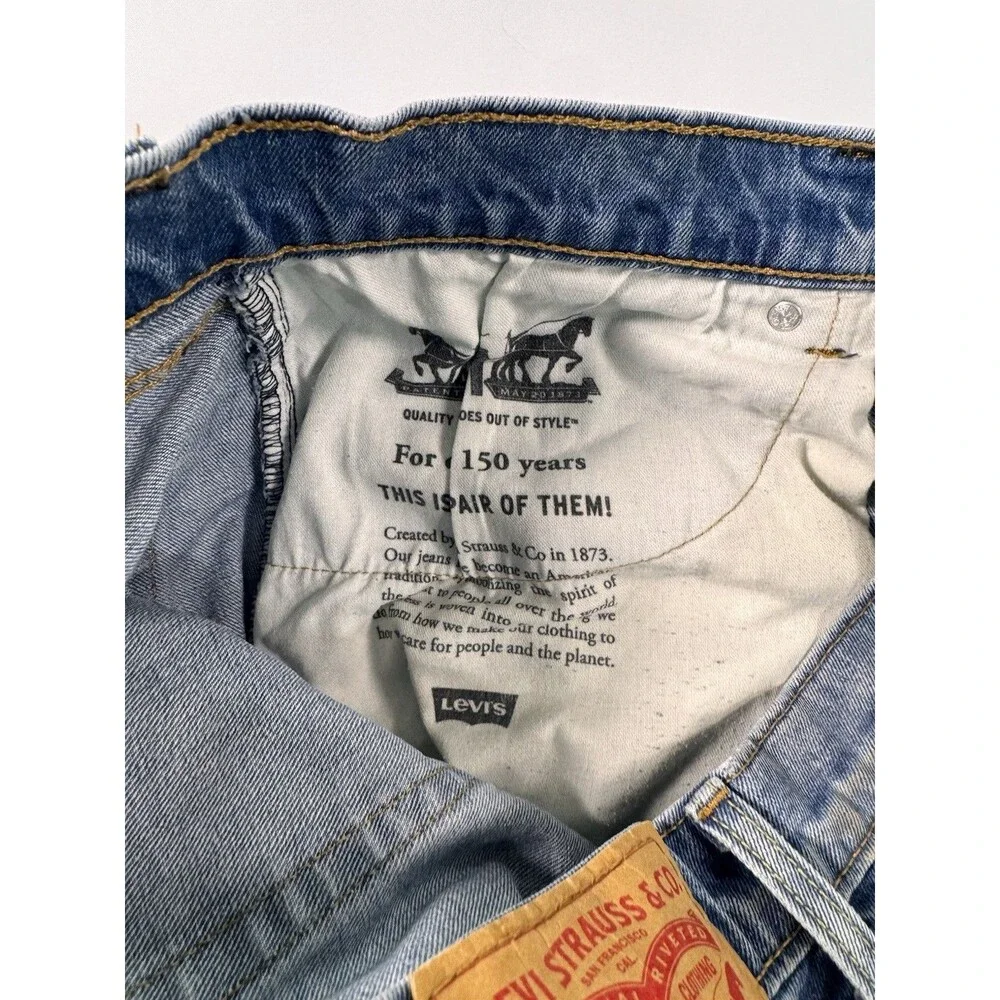 Levis 505 Jeans Mens 34x32 Blue Denim Straight Leg Medium Wash
